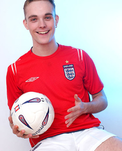 Englishlads.com: Footie lad Ryan plays ball in his jockstrap
