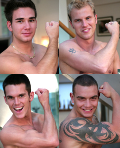 Englishlads.com: Four Straight Hunky Men - In a Horny Strip and Wanking Session!