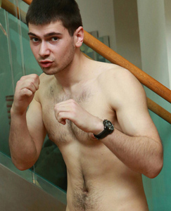 Englishlads.com: Hairy & Very Tall Young Boxing Stud Will has one Massive Uncut Cock!