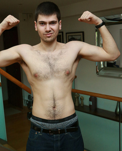 Englishlads.com: Hairy & Very Tall Young Boxing Stud Will has one Massive Uncut Cock!