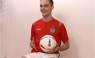 Ryan plays in footie kit