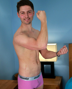 Englishlads.com: Straight Young Footballer & Fitness Fanatic John Shows off His Muscles & Hard Uncut Cock!