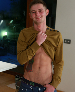 Englishlads.com: Straight Young Pup Luke Strips off - Wanked & Sucked for his 1st Time, A Fantastic Uncut Rocket Cock!