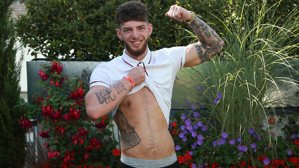 Bonus Video of Aaron's Photo Shoot - Straight Teen Footballer Shows Us His Big Uncut Cock!