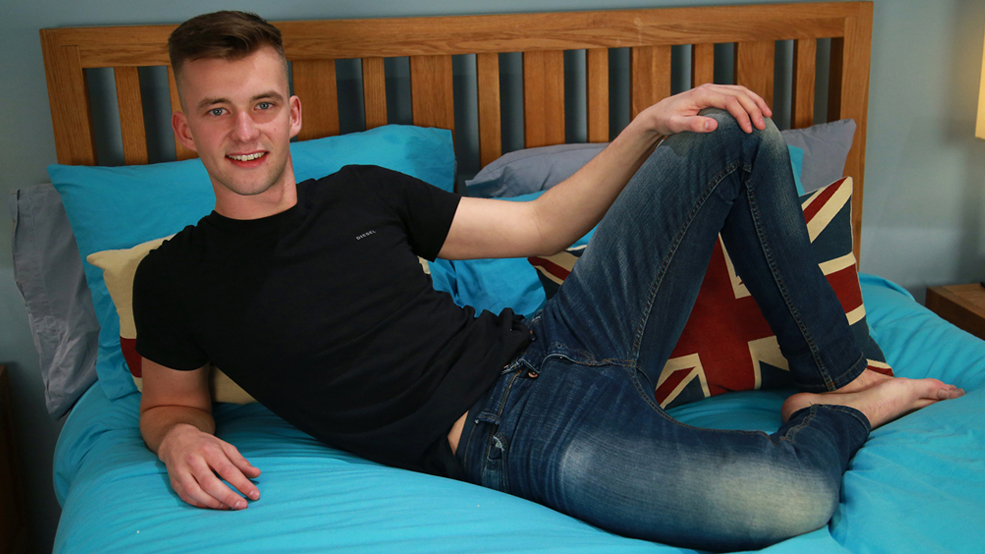 Bonus Video of Finlay Thomas's Photo Shoot - Tall & Lean Young Footballer Shows His 8 Inch Uncut Cock!