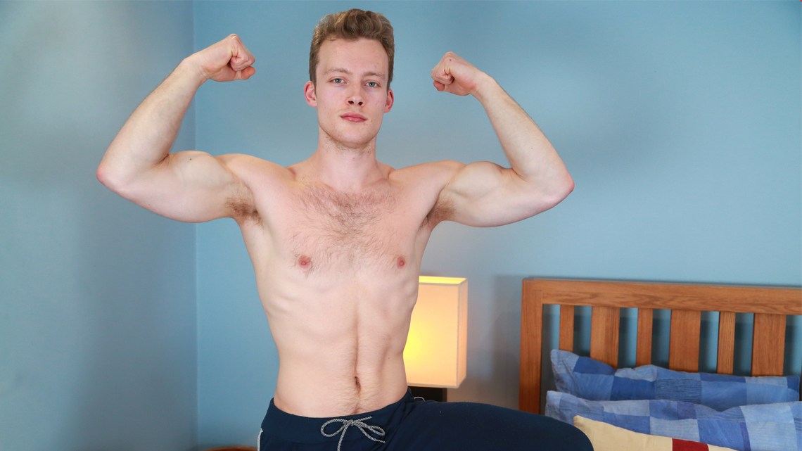 Straight & Ripped Personal Trainer Parker Ward Pumps his Uncut Cock & Shoots his Load Everywhere!