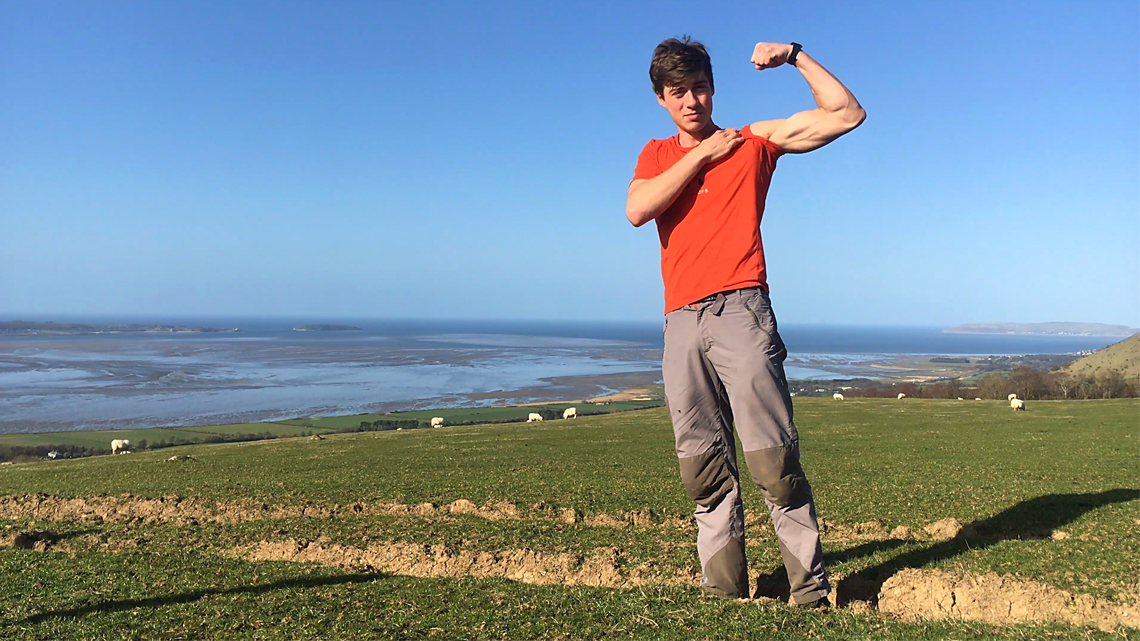 Muscular & Adventurous Climber Wanks his Uncut Cock Whilst Walking in the Welsh Mountains!