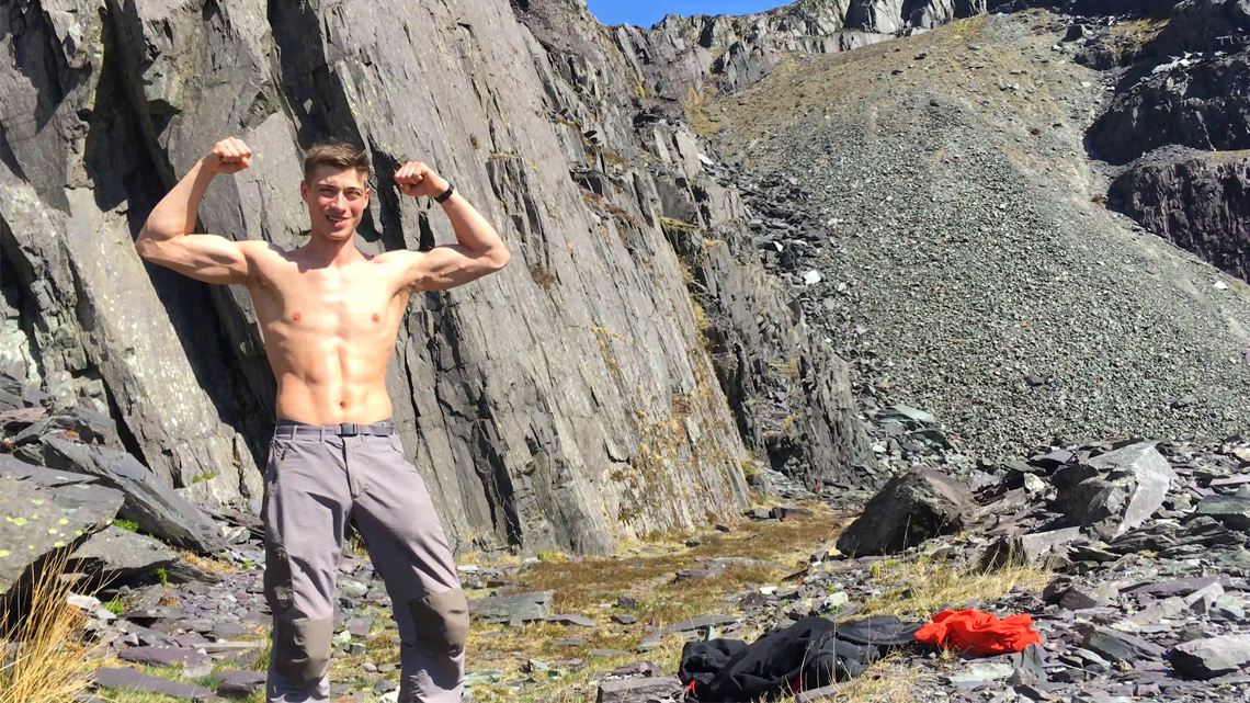 Young Straight Lad Henry Wanks his Uncut Cock Whilst on a Hike in the Mountains!