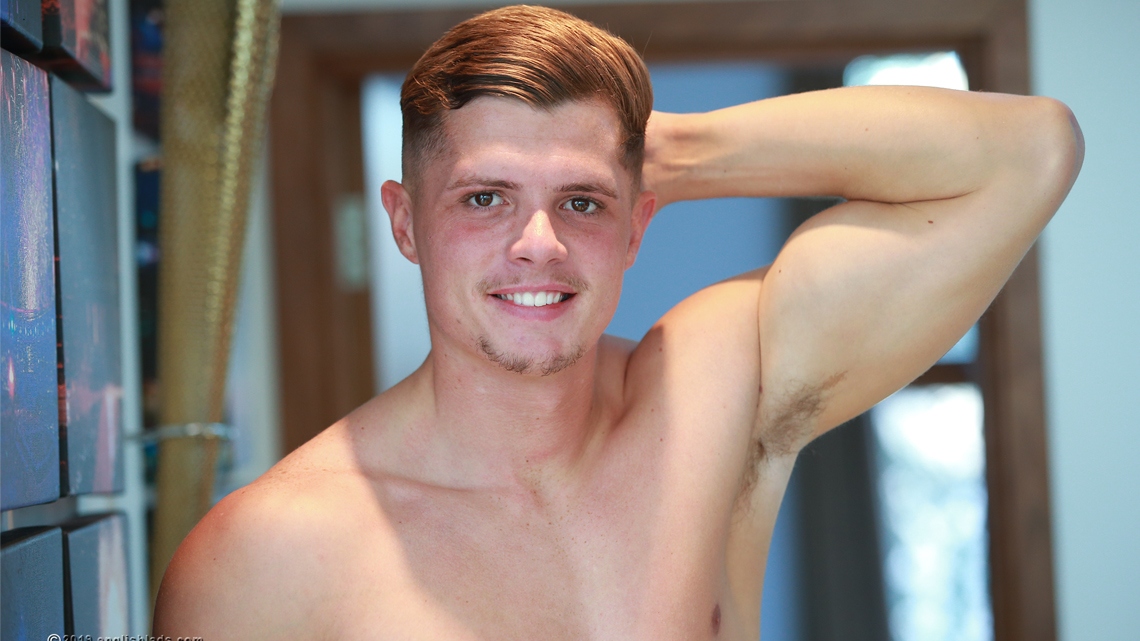Bonus Video of Logan's Photo Shoot - Muscular Lad Wanks his Big Uncut Cock & Squirts Massive! 