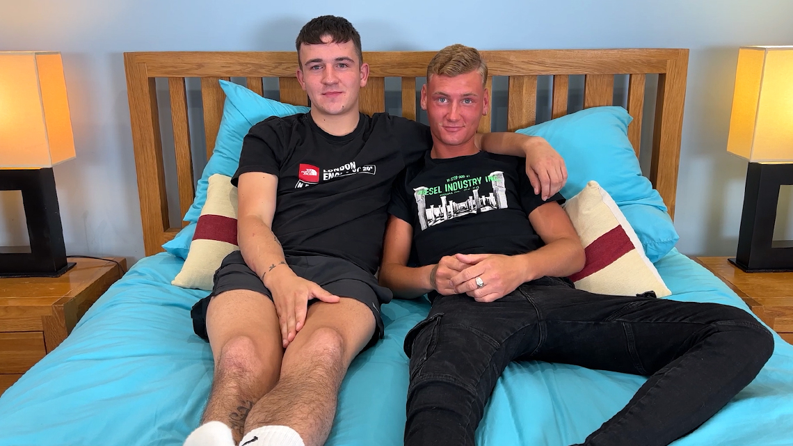 Young & Horny Lads Wank Each Other's Big Uncut Cocks & Troy gets Covered in Cum!